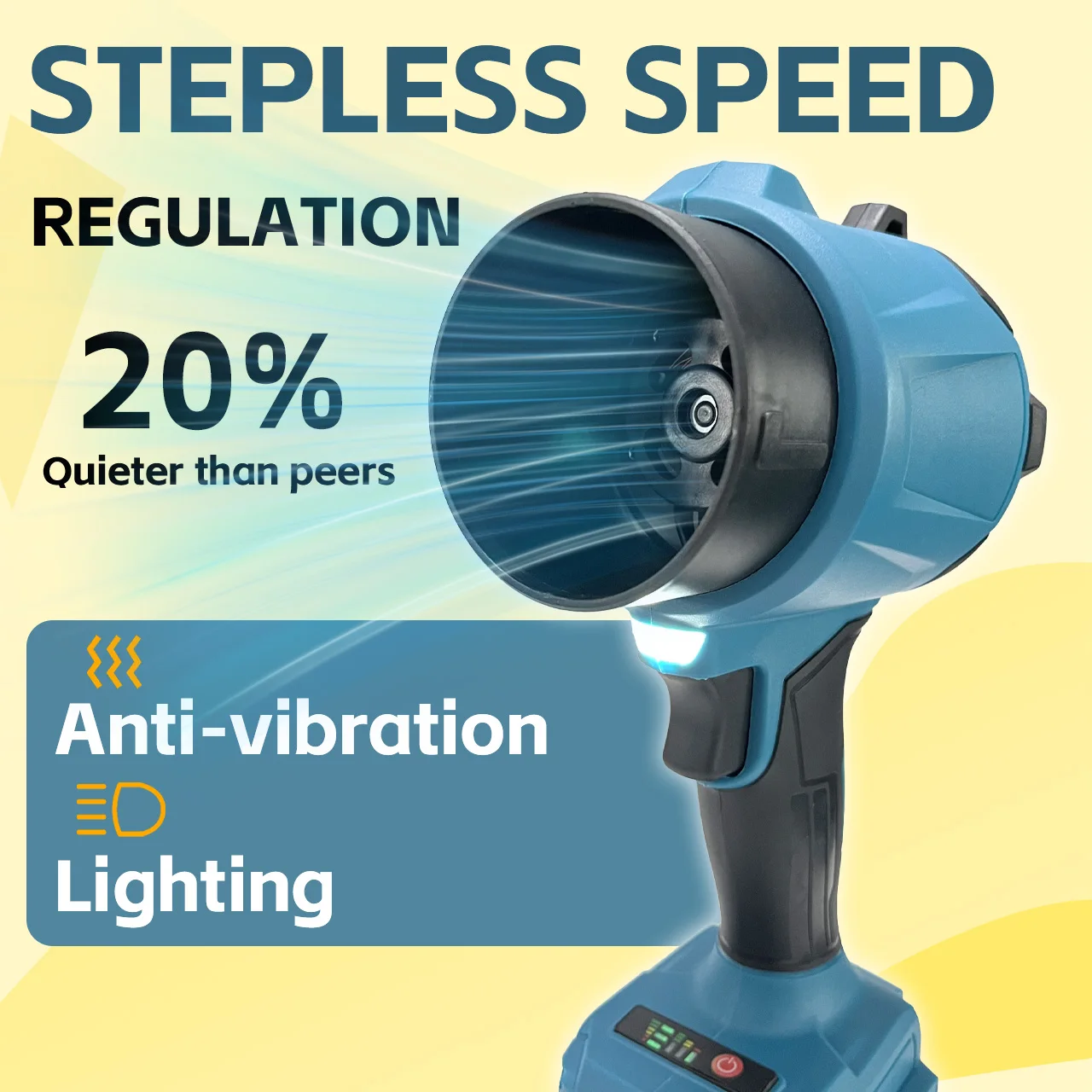 ONEVAN 3500W 브러시리스 전기 에어 블로워 300000RPM 휴대용 무선 송풍기 먼지 제거 도구 (마키타 배터리 호환)