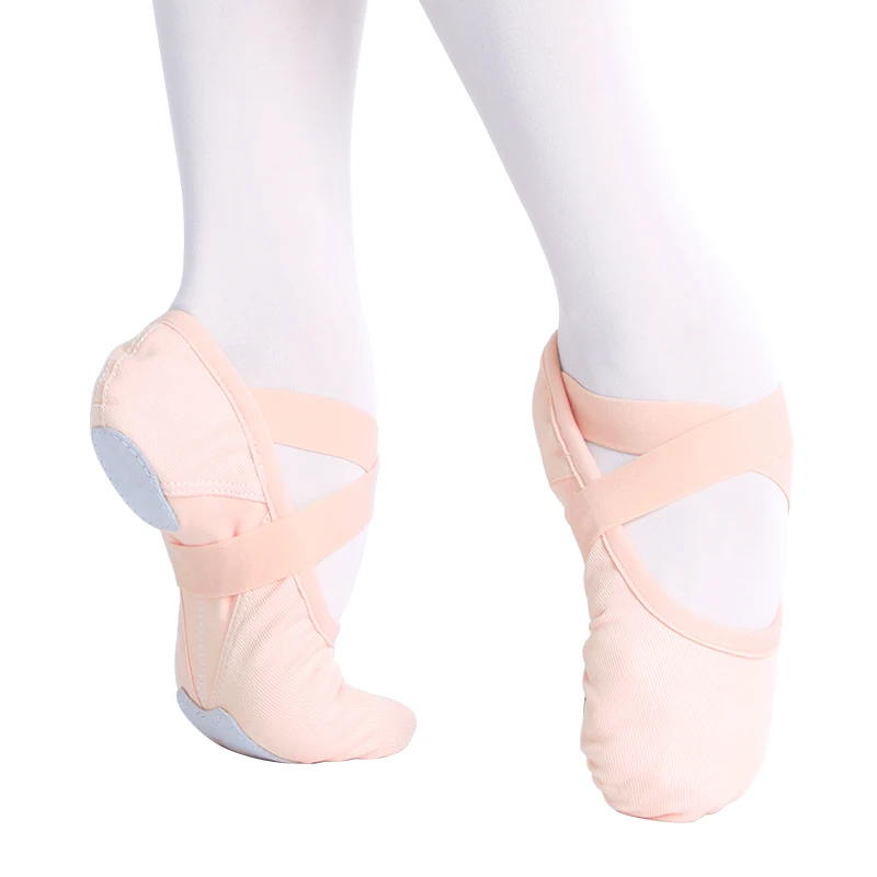 Girls Women Ballet Shoes Stretch Fabric Dance Shoe Single Shoelace