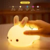 Touch Sensor RGB LED Rabbit Night Light 16 Colors USB Rechargeable Silicone Bunny Lamp for Children Baby Toy Festival Gift 5