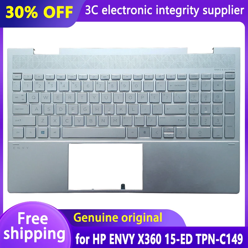 

New US Keyboard for HP ENVY X360 15-ED TPN-C149 Laptop Palmrest Upper Cover Top Case Backlit keyboard Silver L93226 L93227-001