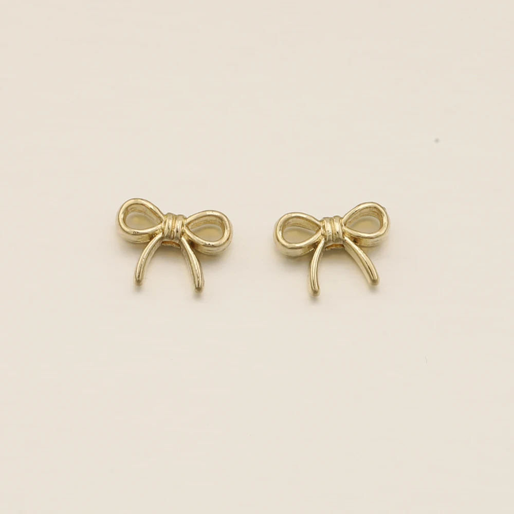 Cordial Design 10*14MM 100Pcs Alloy Accessories/Bowknot Shape/Bead/Hand Made/Jewelry Findings & Components/DIY Charms/Connectors - cordial