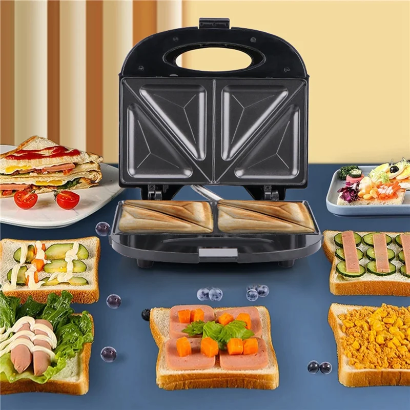 Sandwich Maker Grilled Cheese Machine Tuna,European Household Double Sided Heating Sandwich Maker EU Plug 6
