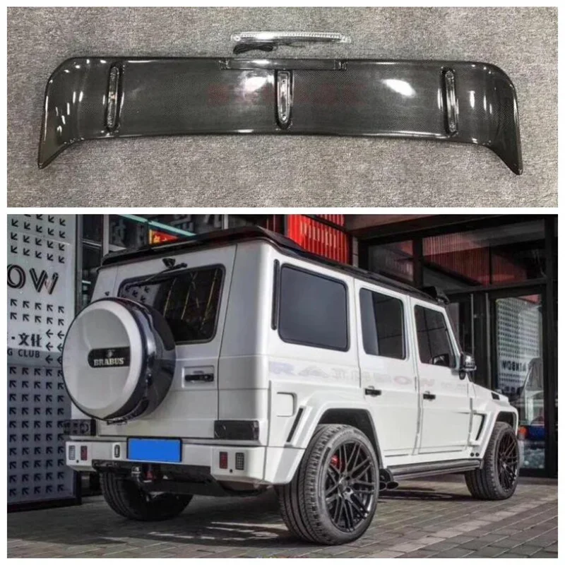 

Для Mercedes-Benz G-CLASS W463 G500 G65 G350 G63 G55 2010-2018, настоящее углеродное волокно, Автомобильный задний багажник, губа, спойлер на крышу, сплиттер, крыло