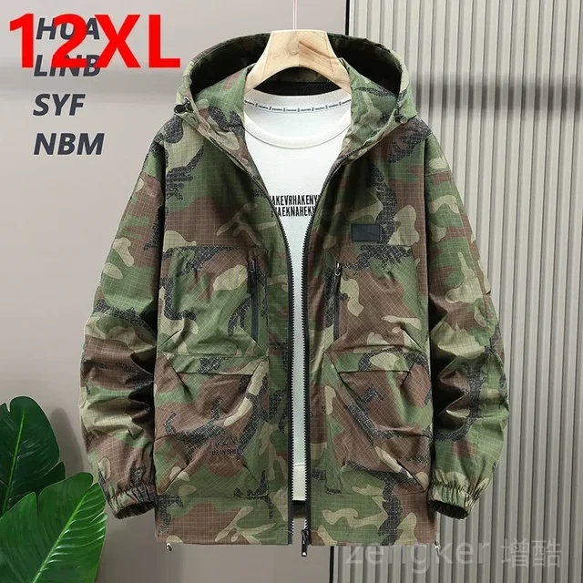 Extra large men's loose workwear windbreaker plus size trendy camouflage casual jacket assault coat 12XL 11XL 10XL men clothing 1