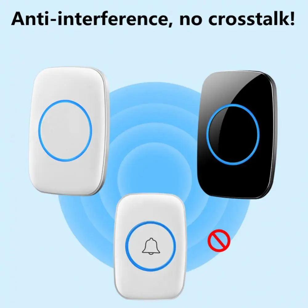 

A10 Waterproof Wireless Doorbell 300m Remote Chime Plug-in Button Ring Alarm For Home