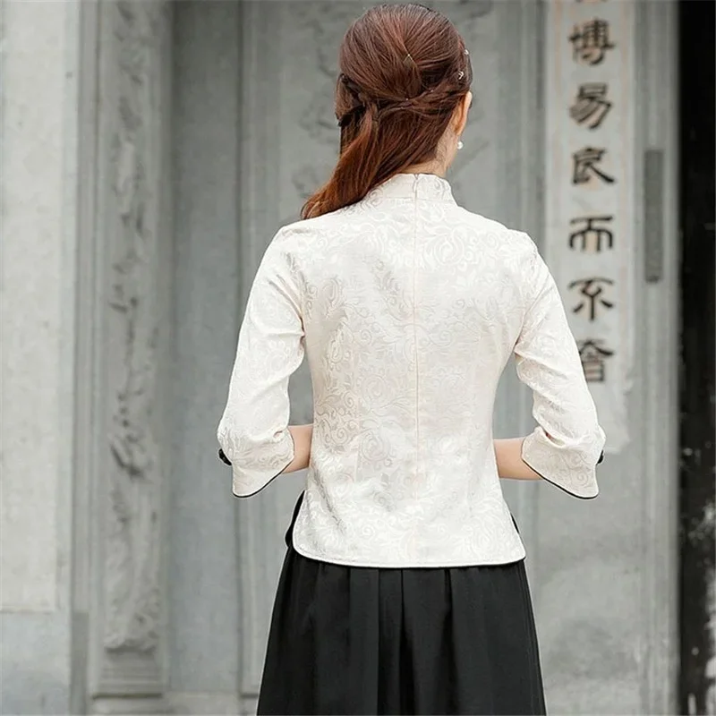 Cheongsam Top Qipao News Floral Elegant Traditional Chinese Clothing for Women Chinese Shirts Dress Wedding Vestidos Tang