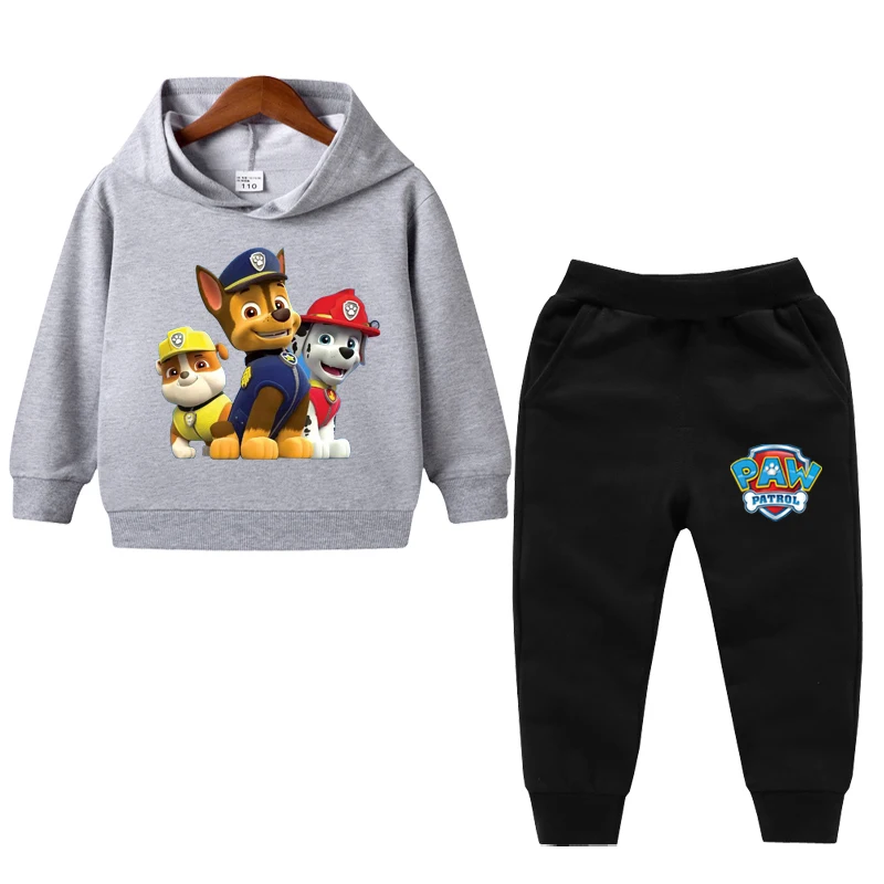 1-8 Years Children Baby Boys PAW Patrol Sweatshirt Sets Childrens Tops+Pant Kids Boys Girls Clothes Cartoon Hoodies Suit exercise clothing sets	