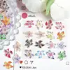 Mixed 3D Resin Gradient Colorful Transparent Lily Nail Art Decoration Bizarre Style Spotted Flower Nail Charms For Manicure DIY 3