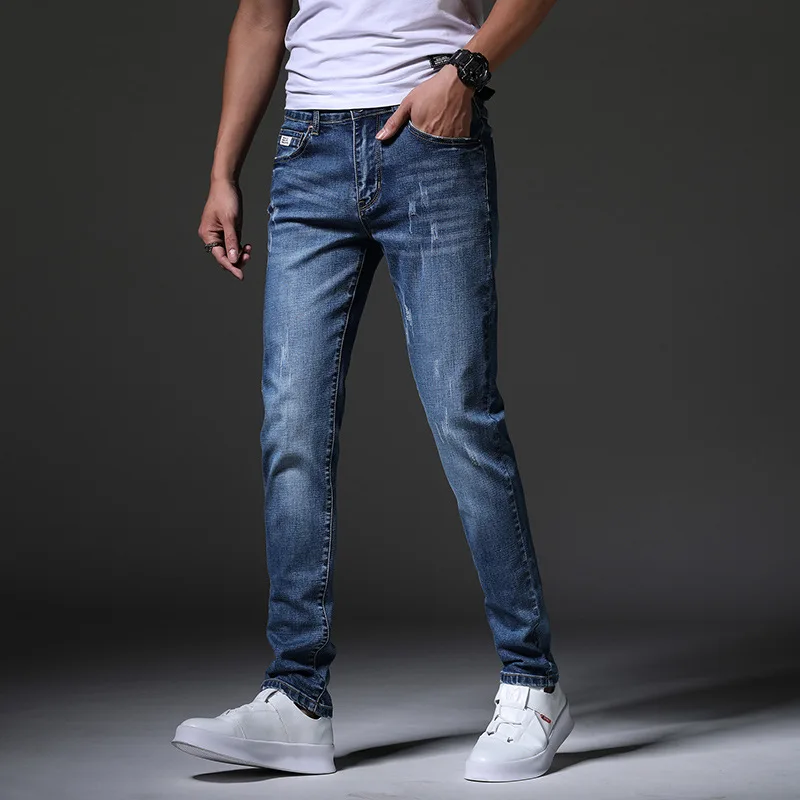 

2023 Spring Autumn New Men's Classic Trousers Fashion Business Casual Comfortable Soft Denim Pants Slim Stretch Straight Jeans