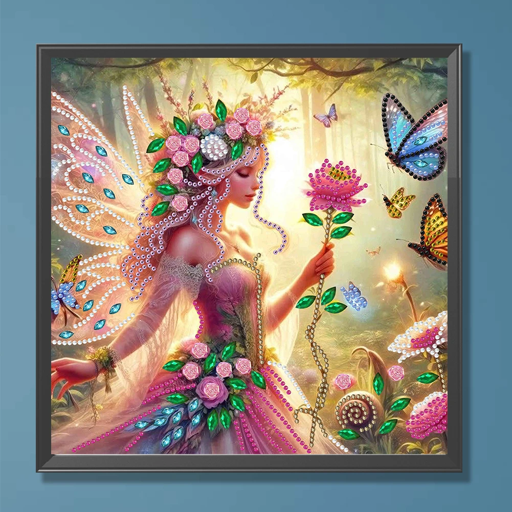 5D DIY Partial Special Shaped Drill Diamond Painting Kit Fairy Girl Decoration
