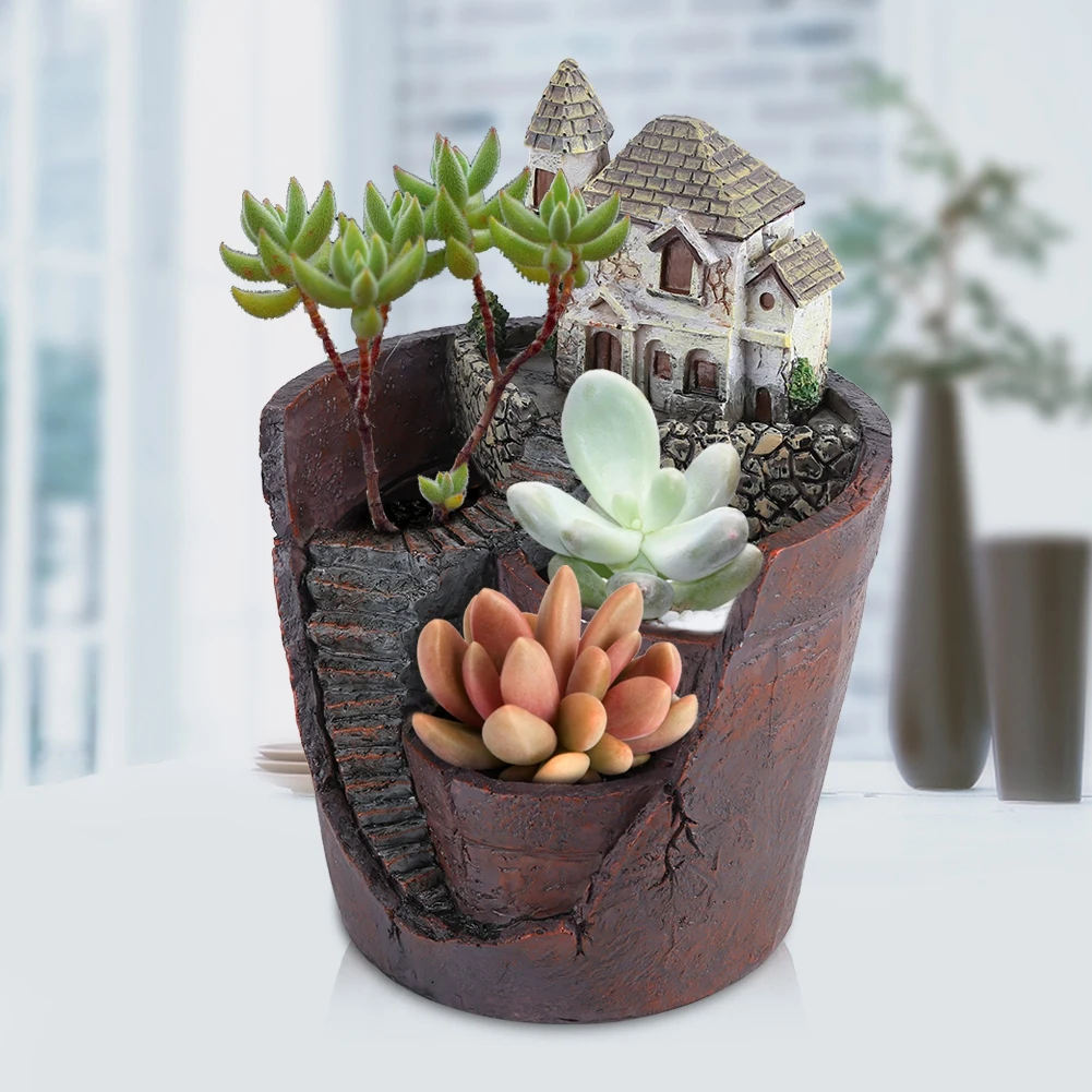 

Creative Planter Resin Flower Pots For Succulents Air Plants Pots Decorative Figurines For Home Garden Tabletop Decor