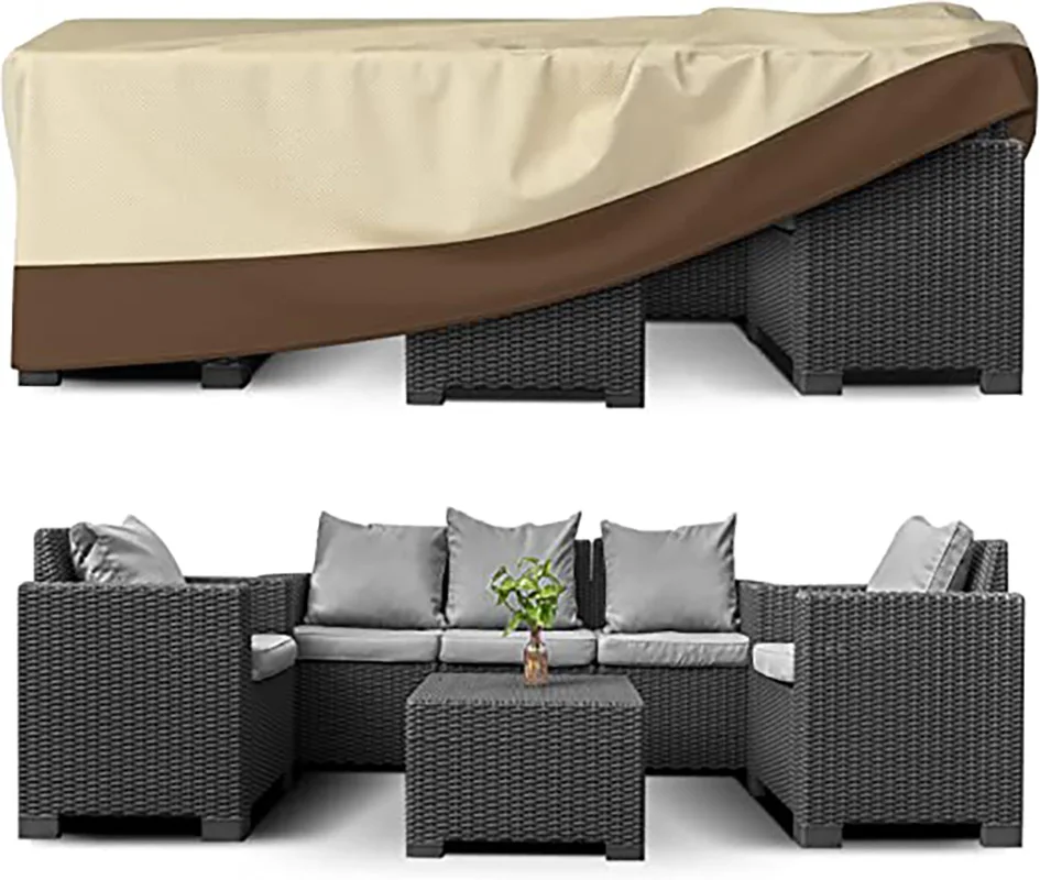 Outdoor furniture cover UV protection outdoor table cover heavy outdoor lawn garden table and chair cover dust cover