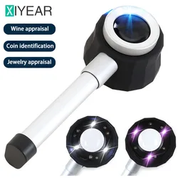 Handheld Illuminated Loupe Glasses Magnifier With UV Light Dermatoscope Clear Vision Measure Scale Optical Magnifying Glass