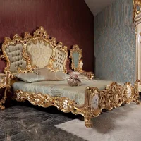 Lit européen en bois massif, Design princesse, Double couchage, chambre à coucher moderne, château tendance, Letto Matrimoniale, meubles uniques 2