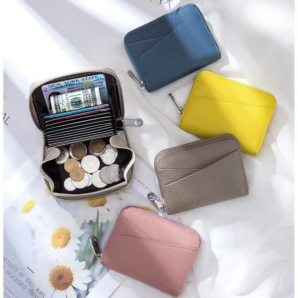 New Women Wallet PU Leather Card Holders Female Cowhide Wallets Fashion Small Portable Purses Cute Wallet Coin Bags Clutch 2