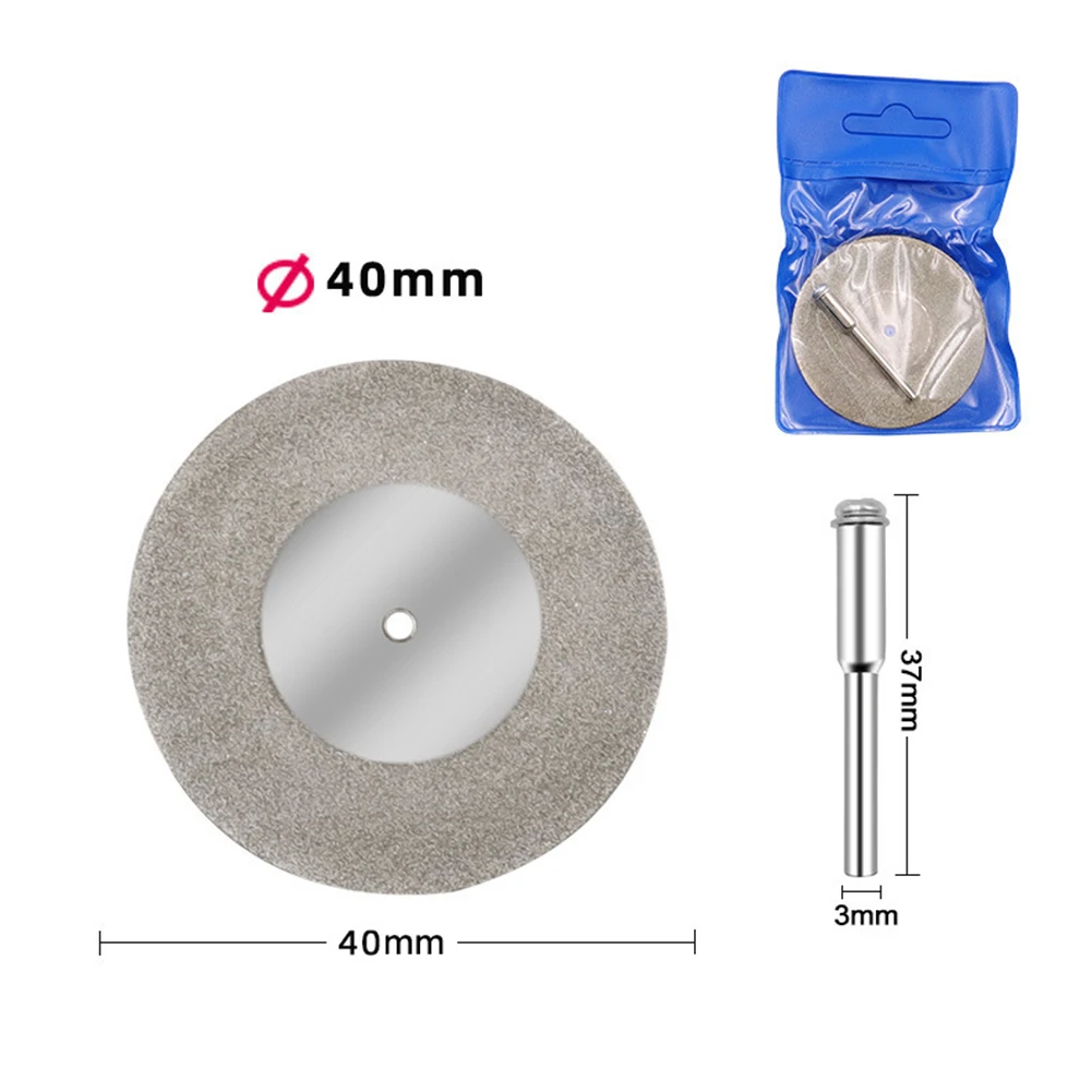 

Cutting Wheel Blade Grinding Disc Kits Rotary Tool Wood Workshop Accessories Gem Jade 2pcs 40/50/60mm Diamond Set