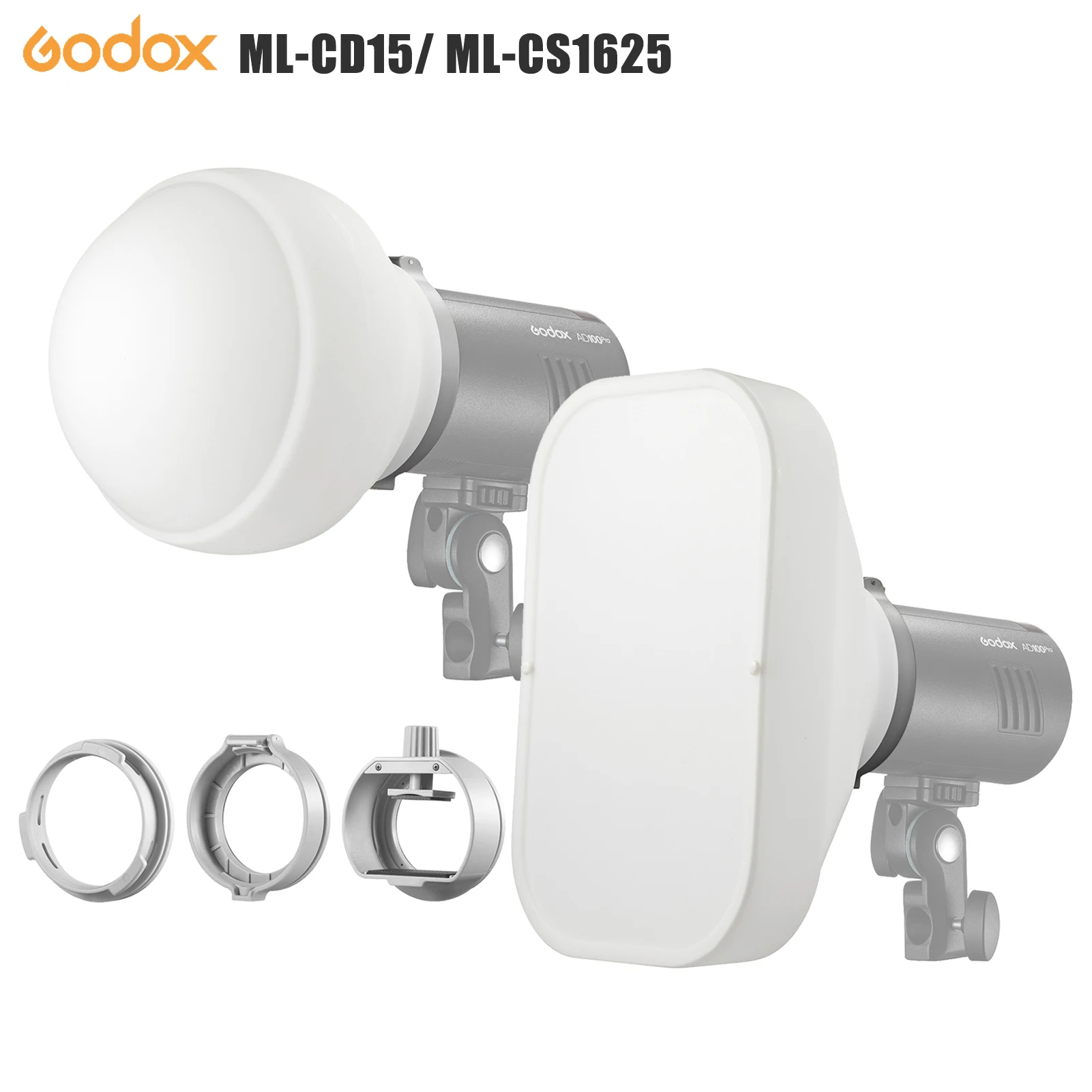 Светорассеиватель Godox ML-CD15 ML-CS1625 с 3 адаптерами для студийной фотосъемки |
