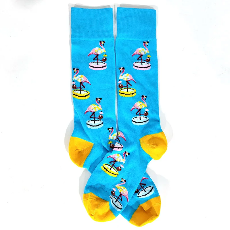 Men's Novelty Fun Graphic Cotton Socks - Unique Designs: Poker, Corgi, Frog, Burger, Piranha, Wolf, Avocado, Eagle