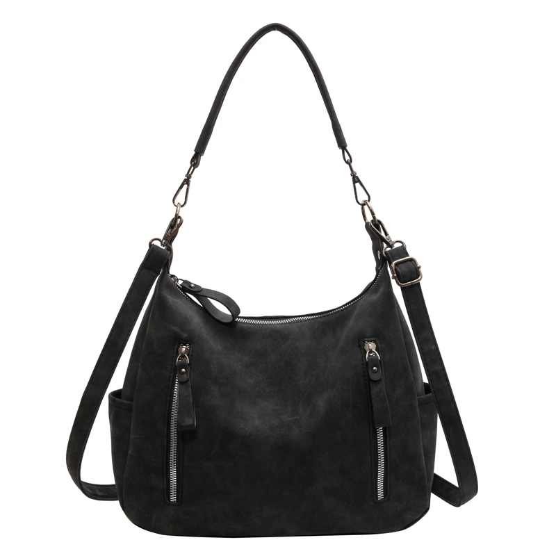 Luxury Designer Retro Matte PU Leather Crossbody Bag - Large Capacity Shoulder Handbag