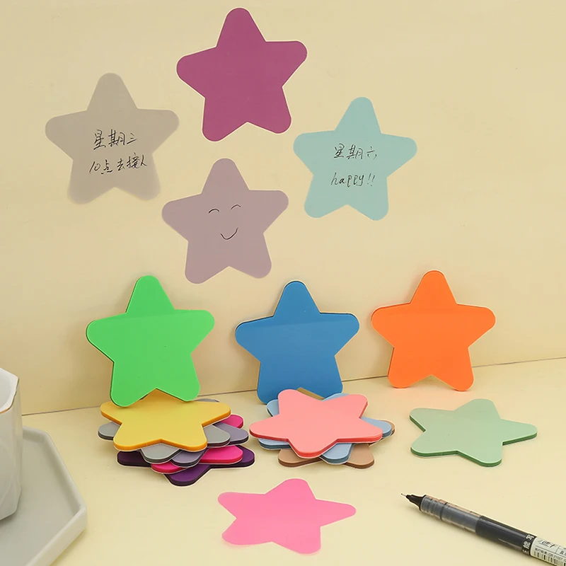50Sheets Star Shape Flags Tabs Page Markers Paper Index Bookmark Sticky Notes PET Transparent Memo Sticky Note School Stationery