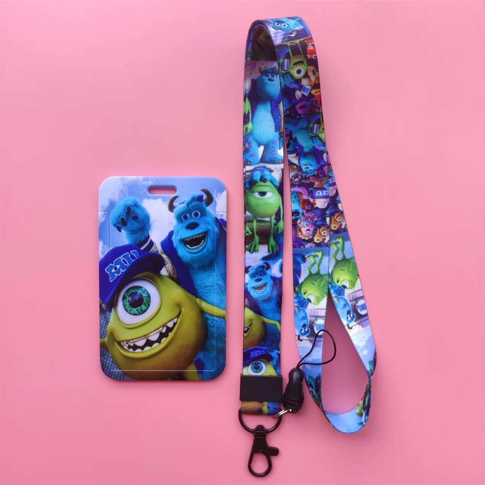 Disney Monsters University Card Holder Lanyards Cartoon Neck Strap Card  Case Anime ID Badge holder Credentials Retractable clip - AliExpress, image size:1000x1000