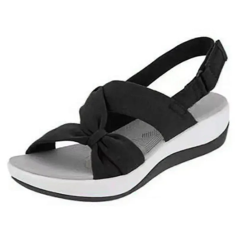 Women Sandals 2024 Summer Closed Toe Roman Sandals Women Bow Platform Wedges Sandals Women  Sandals Plus Size 43
