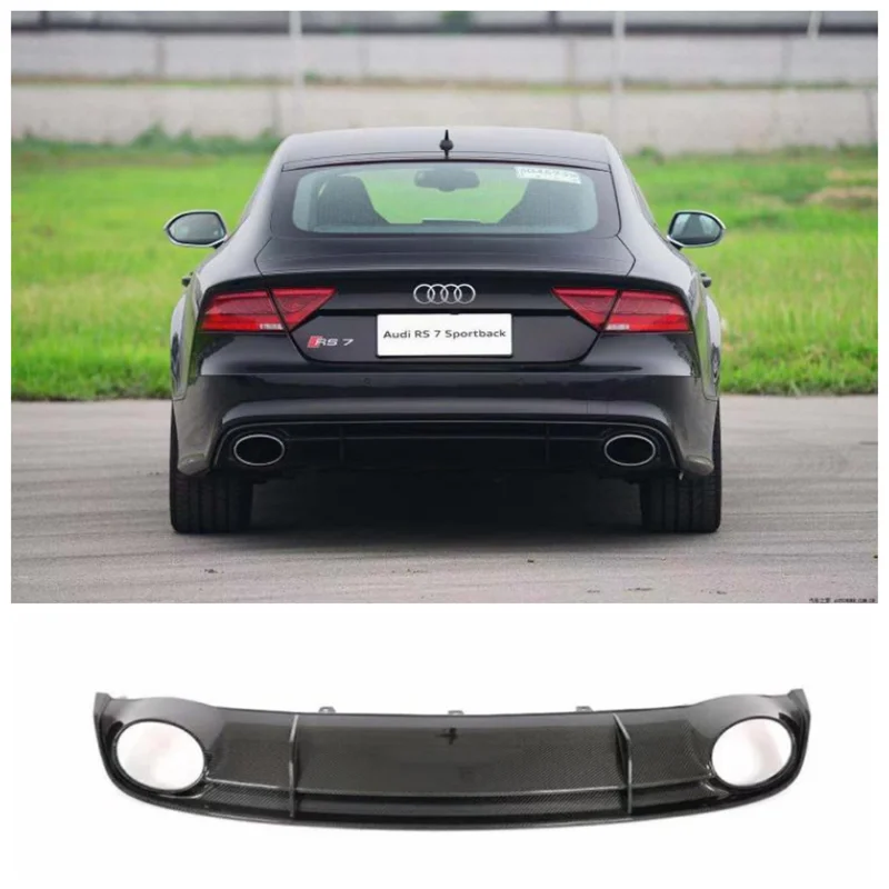 

Real Carbon Fiber Rear Trunk Diffuser Bumper Lip Spoiler Splitter Cover For Audi A7 Sport S7 Modified RS7 2014 2015 2016