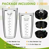 Blender Replacement Parts For Ninja, 32Oz & 24Oz Ninja Blender Cups Replacement With To-Go Lids & 7-Fins Extractor Blade 4