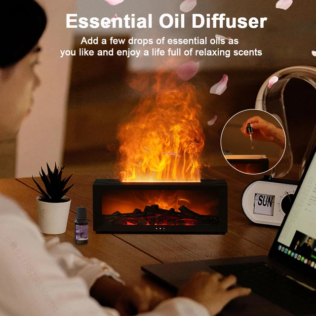 Air Humidifier Essential Oils Humidifiers Home Aroma Humidifier Flame Automatic Fragrance Diffuser With LED Light Remote Control 6
