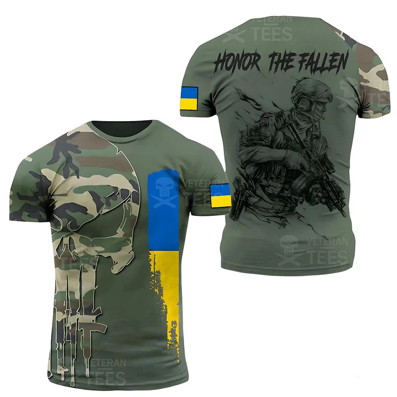 TShirt-People Maglietta Vintage Uomo 'Ukraine' - 100% Cotone GOTS, Stampa Di Qualità, Prodotta In Germania