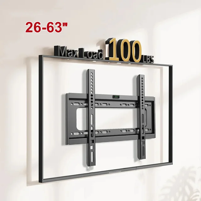 Universal  TV Wall Mount Bracket for Most 25-63 in LED Plasma TV Stand Holder Max VESA 400X400mm 50kg Space Saving Home Goodies