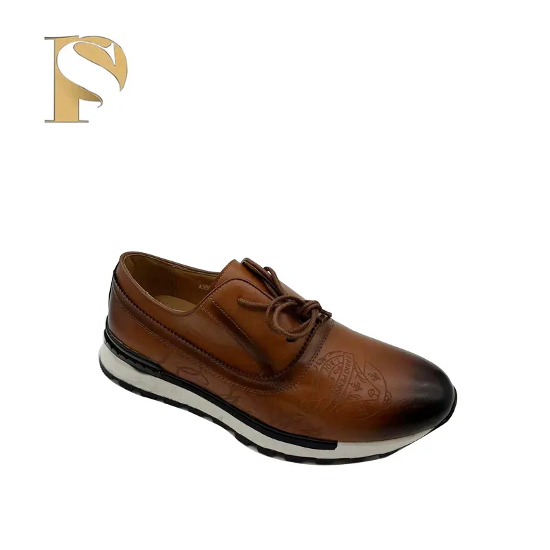 New men's PU dress shoes pattern brand design senior place dress comfortable men's shoes 5