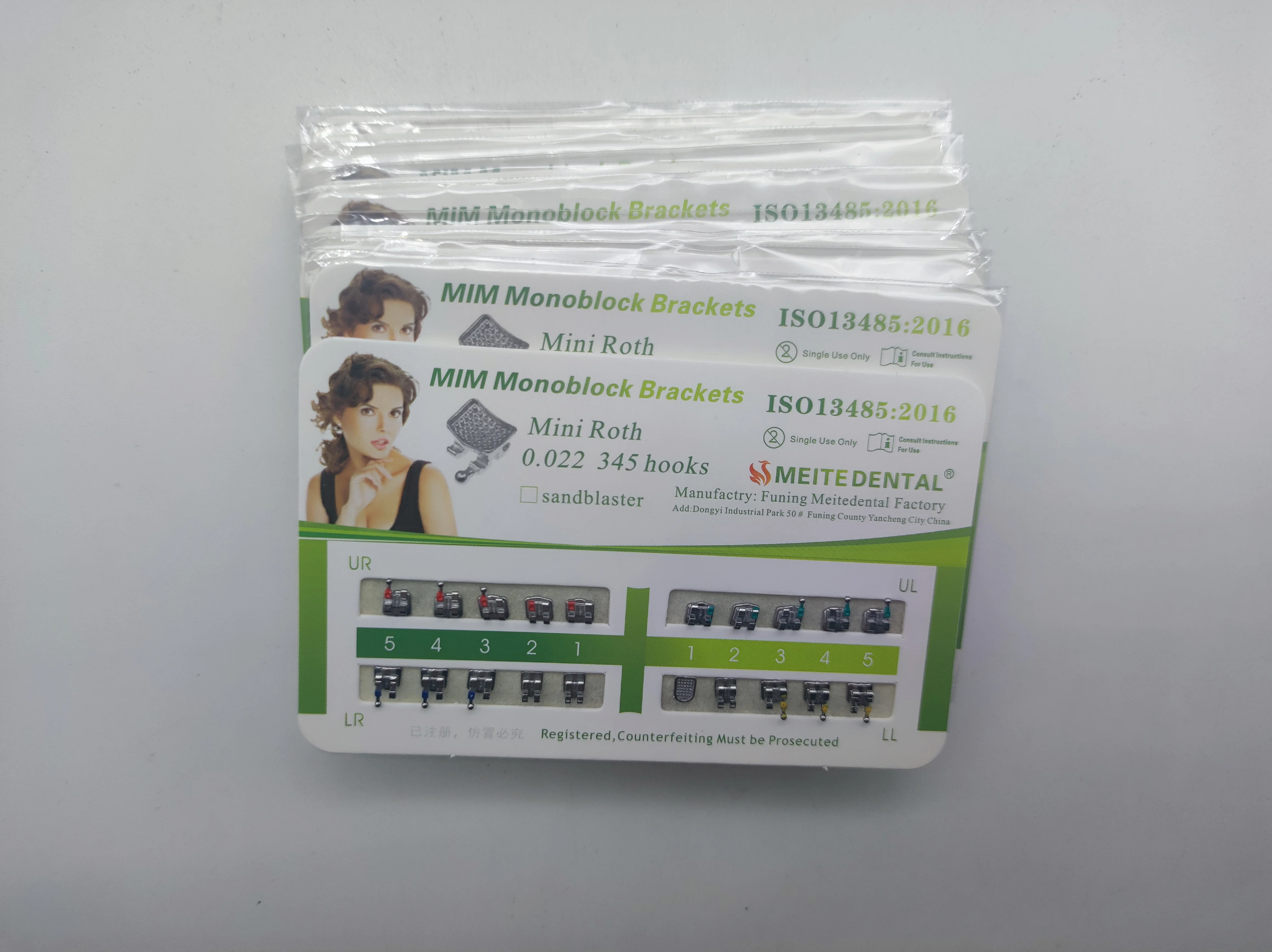 10 ชุดฟันวงเล็บ MINI Roth MBT Edgewise 022 ไม่มี/3/345 MIM โลหะทันตกรรมวงเล็บตาข่ายฐานจัดฟันอุปกรณ์เสริม 1