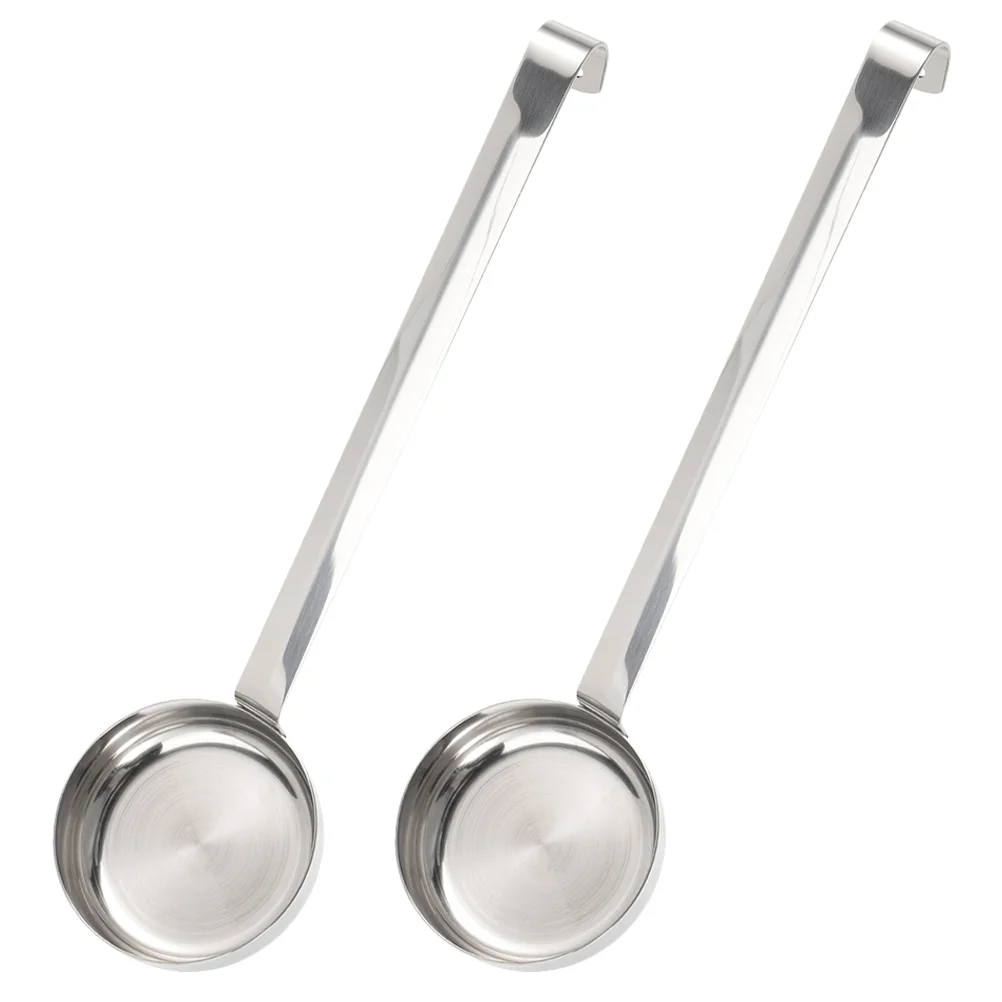 Pizza Sauce Spoon Stainless Steel Kitchen Gadgets Baking Tools Sauce Spread Ladle Metal Soup Spoon Water Scoops Dining Bar 2 Pcs