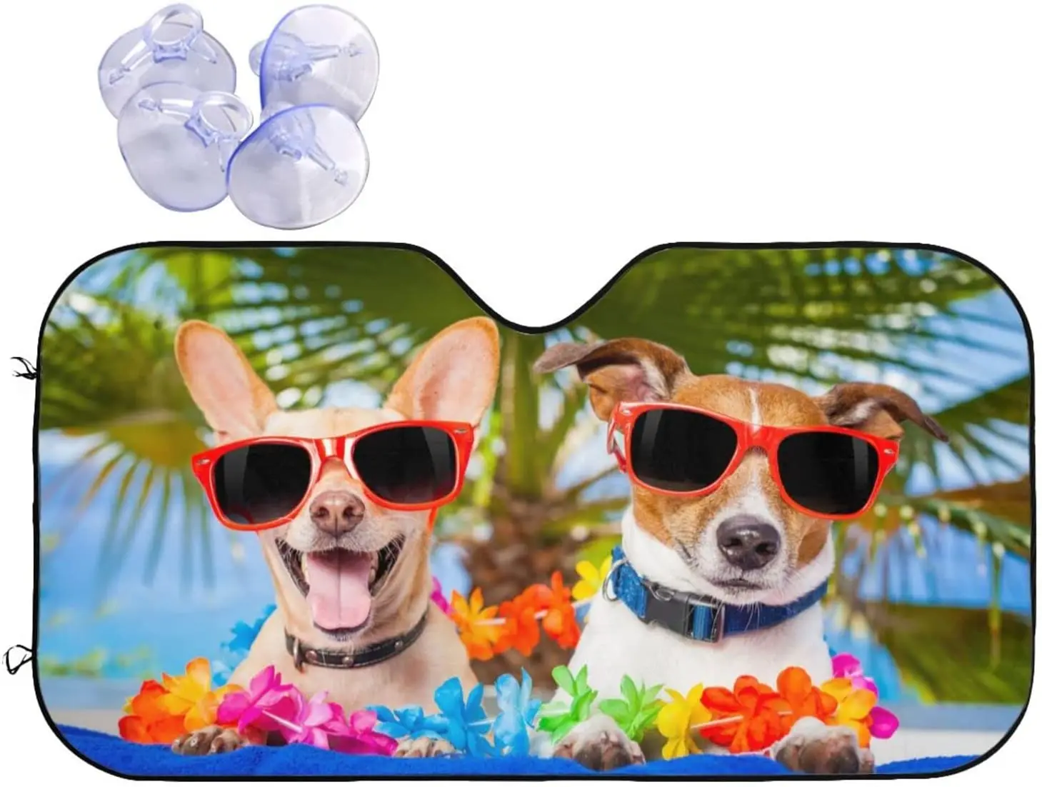 

Beach Dog Car Sun Shade Windshield Cover Foldable Funny Automotive Sun Shade Visor Window Uv Reflector for Cars SUV Trucks Keep