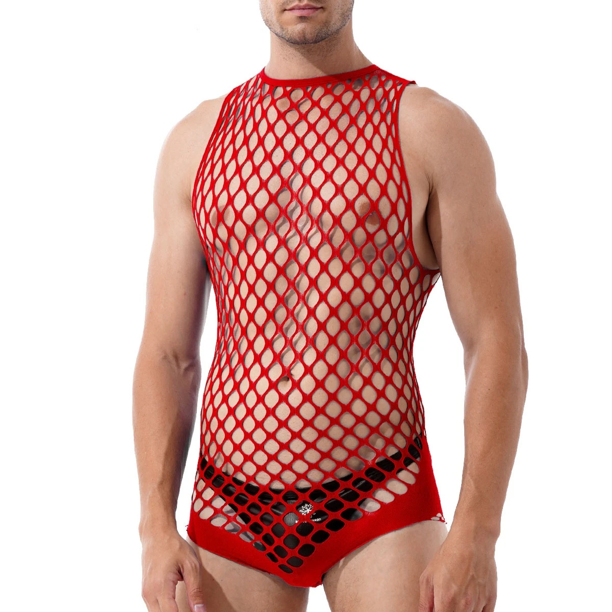 Men Underwear Sexy Lingerie Male Sexy Lingerie Men's Fishnet Bodysuit for Party Night Club