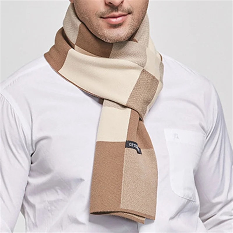 Luxury Brand Men Scarf Winter Warm Cashmere Scarves Fashion Men's ...