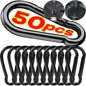 1-50pcs Aluminum Alloy D-ring Spring Quick-release Hook Key Rings Mini Snap Key Rings Suitable for Keys and Camping Tools