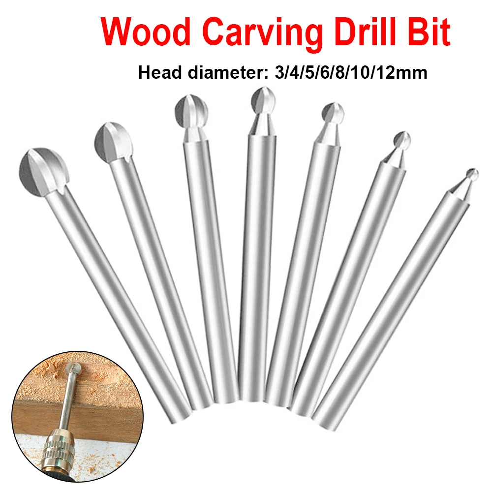 6mm Shank Wood Carving Drill Bit White Steel Engraving Drill Bit Set