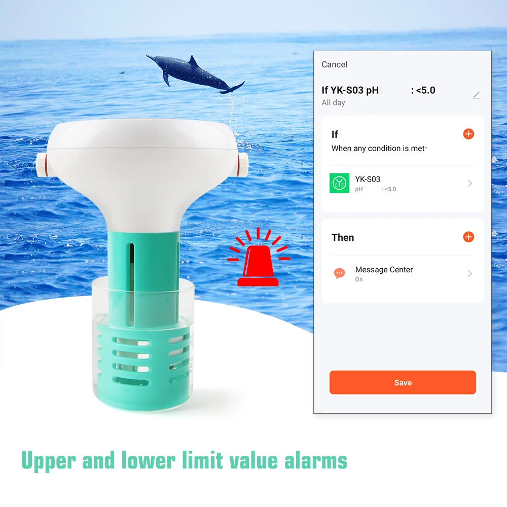 Tuya ZigBee Intelligent Chlorin Meter 7in1 PH ORP Total Dissolved Solids Salinity Temp CL Test Meter Swimming Pool Water Tester 4