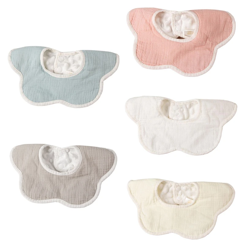 

Y1UB 360 Degree Rotation Burp Cloth Solid Color Baby Flower Feeding Bib Cotton Saliva Towel Breathable Waterproof for