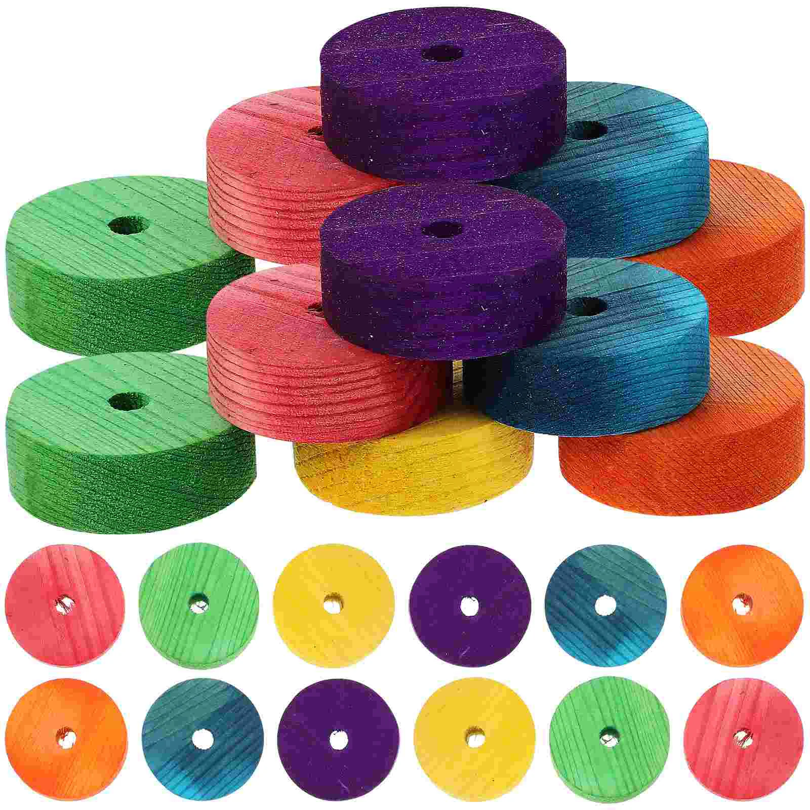 

24 Pcs Wooden Wheels Cars Toys For Toddlers for Craft Colored Kids Portable Colorful Crafts Toddler Car Supplies