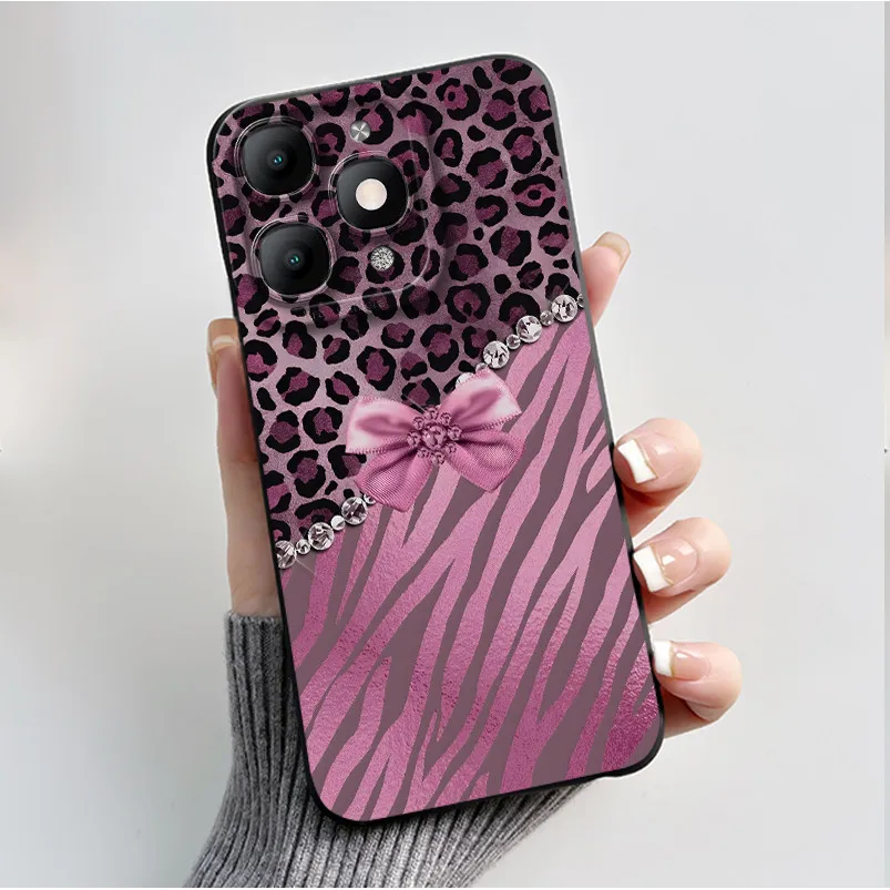 Luxury Fashion Black Soft TPU Silicone Case with Floral and Butterfly Design