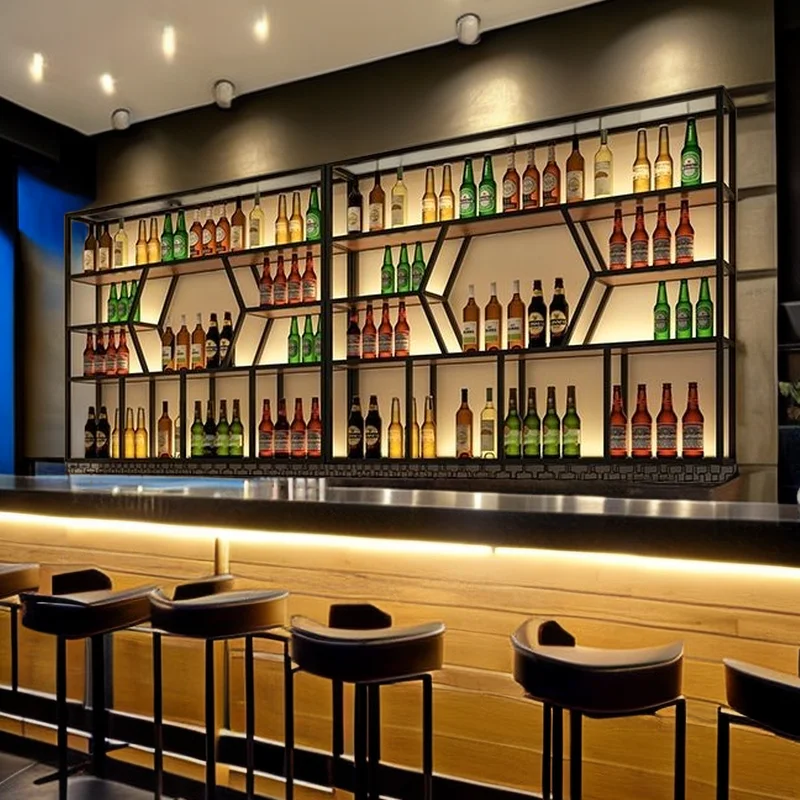 High End Bar Cabinet Wine Rack Wall Wine Canteen Mobile Counter Liquor Living Room Glass Showcases For Collection Set Furniture