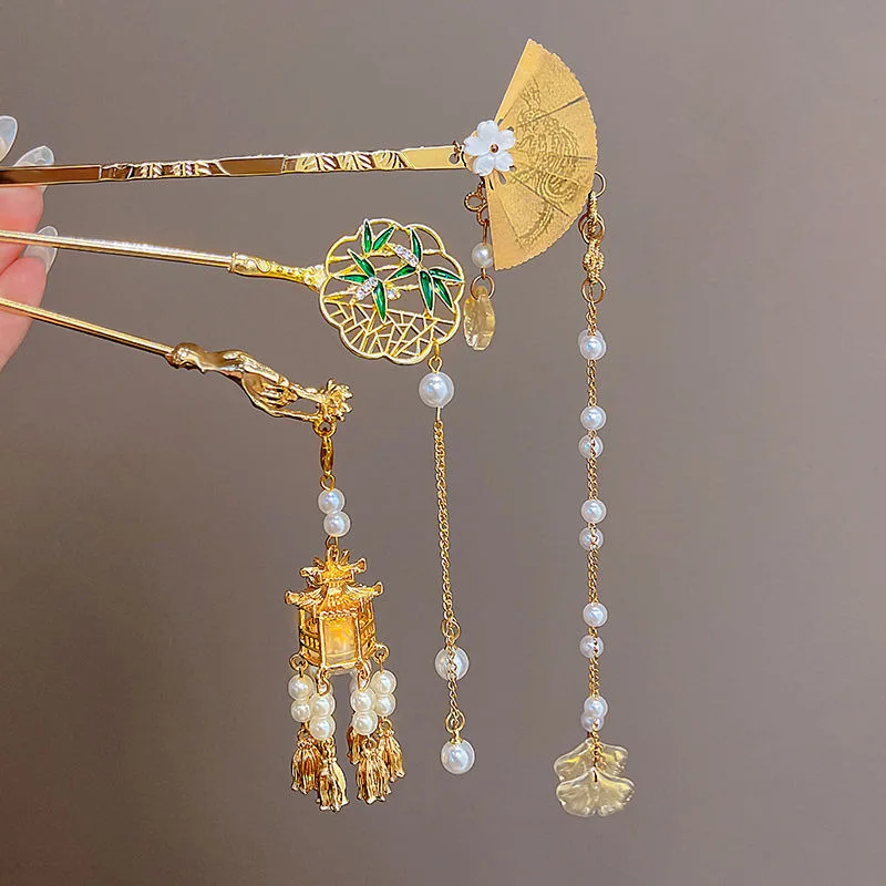 Chinese Style Tassel Hair Clip For Women Hair Stick Pins Flower Handmade Hairpins Charm Jewelry Accessories Ornaments 1PC hair accessory hair stick hair clip jewelry accessories