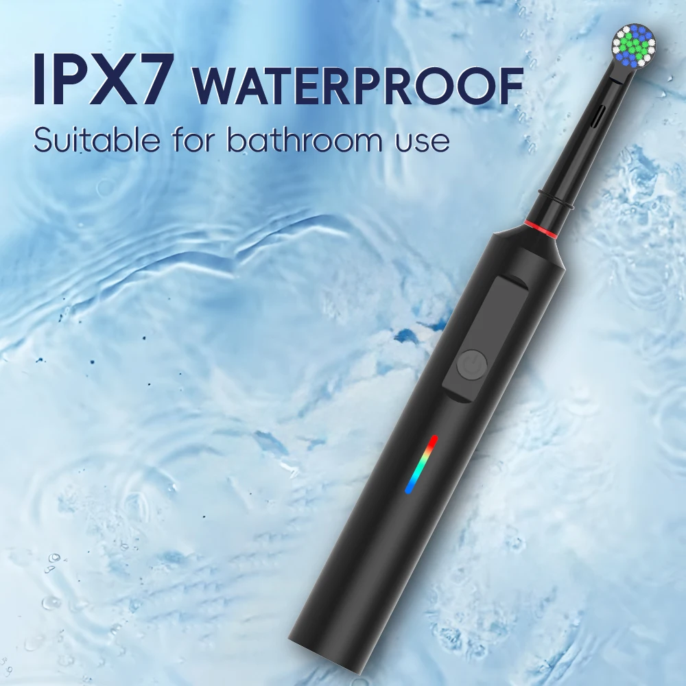 매일 청소할 수 있는 6개의 브러시 헤드가 있는 스마트 전동 칫솔, 3가지 모드 충전식 칫솔, 오랄비 브러시 헤드와 호환 가능