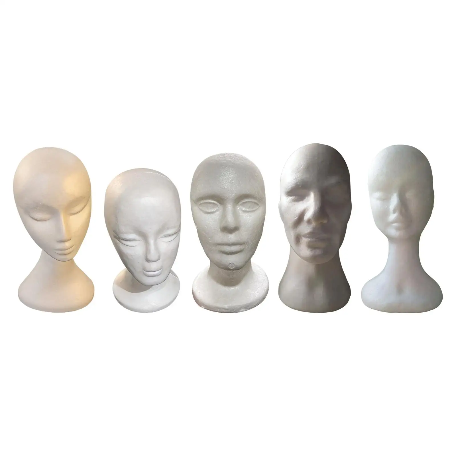 Male Styrofoam Wig Head - Foam Mannequin Wig Stand Holder - For Home, Salon  and Travel Use