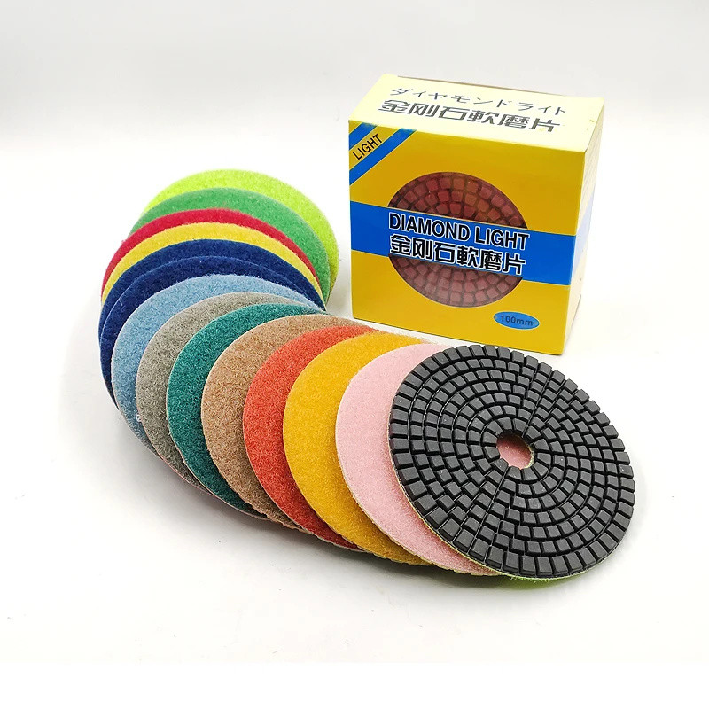 Flexible 4 Diamond Polishing Pad for Wet/Dry Stone & Concrete Polishing