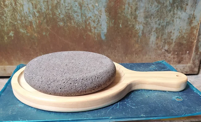 Volcanic rock BBQ stone steak baking pan hotel western food cooking plate dessert plate stove base teacup pad pizza p 15/17CM