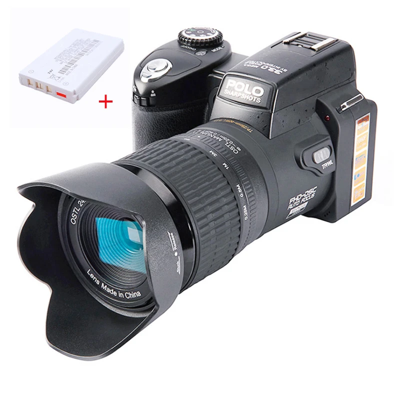 2021 HD Digital Camera POLO D7100 33MP Auto Focus Professional SLR Video Camera 24X Optical Zoom Three Lens Bag  Video Camera